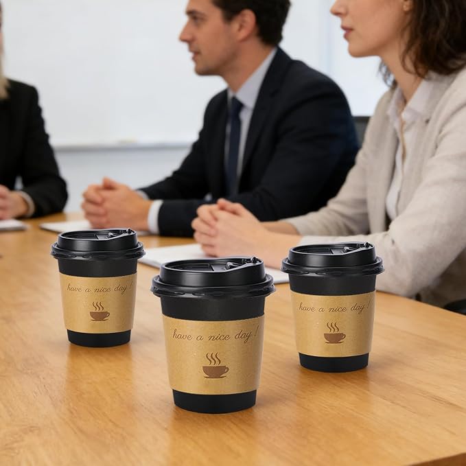 Lamosi 100 Pack 10 oz Coffee Cups, Disposable To Go Paper Cups - Image 3