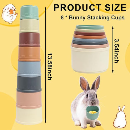 8 PCS Bunny Toys Bunny Cups Stackable Guinea Pig Stacking Cups | Stacking Cups - Image 2
