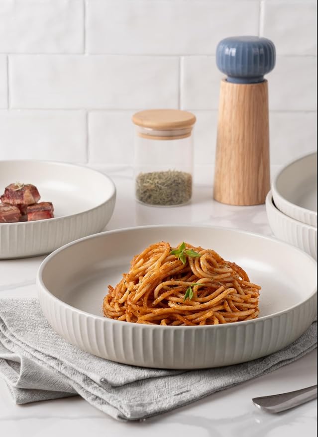 famiware Starlight Large pasta bowls set of 4, Serving Bowls - Image 2