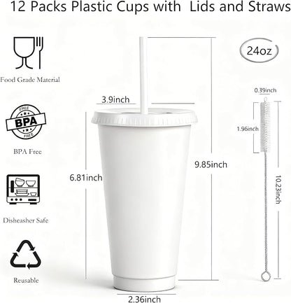 24 oz Reusable Plastic Cups, Custom Cups - Image 2