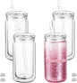 4 Pack 16oz Acrylic Snow Globe Tumbler Cups by Cuguords