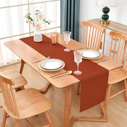 Wolkemer Farmhouse Rust Table Runner Dining Table Runners 72 Inches Long | - Image 2