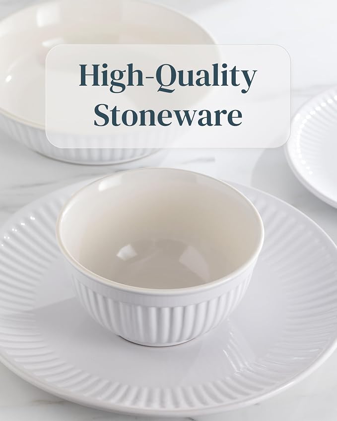 12 Piece Stoneware Dinnerware Set - Image 6