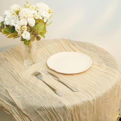 12 Pcs Beige Cheesecloth Table Runner 13ft Boho Gauze Cheesecloth Table Runner - Image 4