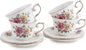 Ceramic Cups with Saucers set of 4，7 Ounce Espresso Cups by Unknown