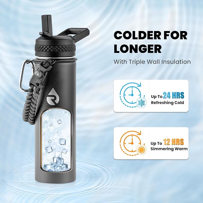 RAYMYLO Insulated Water Bottle 20 oz, Triple Wall Vacuum Stainless Steel | - Image 2