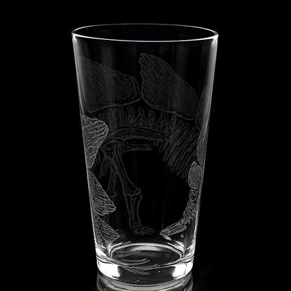 LumEngrave STEGOSAURUS SKELETON Engraved Beer Pint Glass | Dino Dinosaur Jurassic Paleontology | Great Gift Idea!