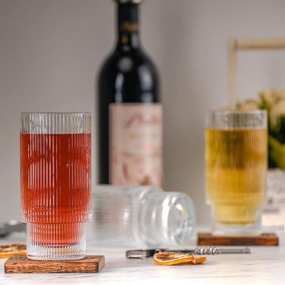 Greenline Goods Ripple Drinking Glasses - 12 oz Modern Kitchen Glassware Set - Image 8