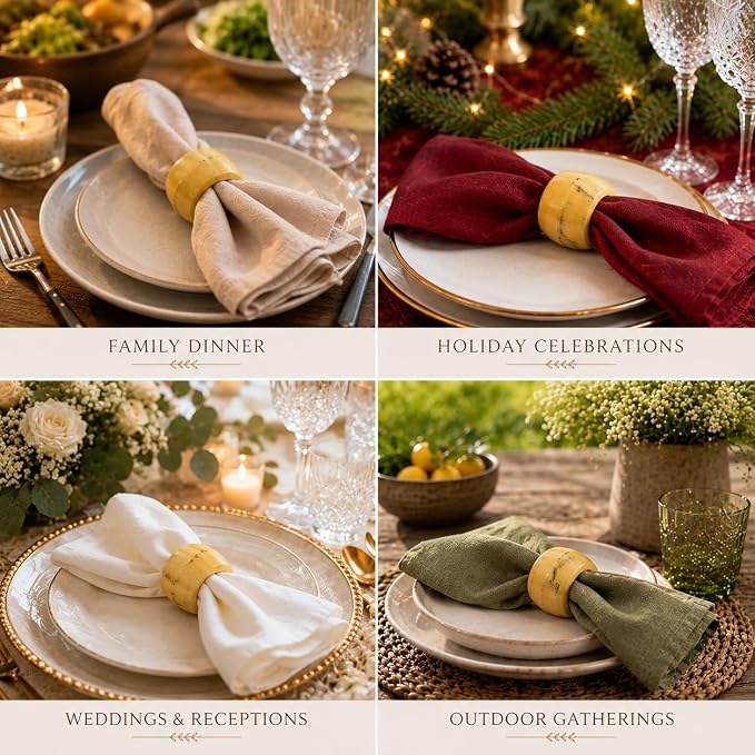 Wooden Napkin Rings Set of 12 - Image 5