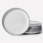 Salad Plates Set of 6, Microwave Safe Plates for Dessert, Appetizer, Scratch Resistant and Dishwasher Safe, Moonstone White