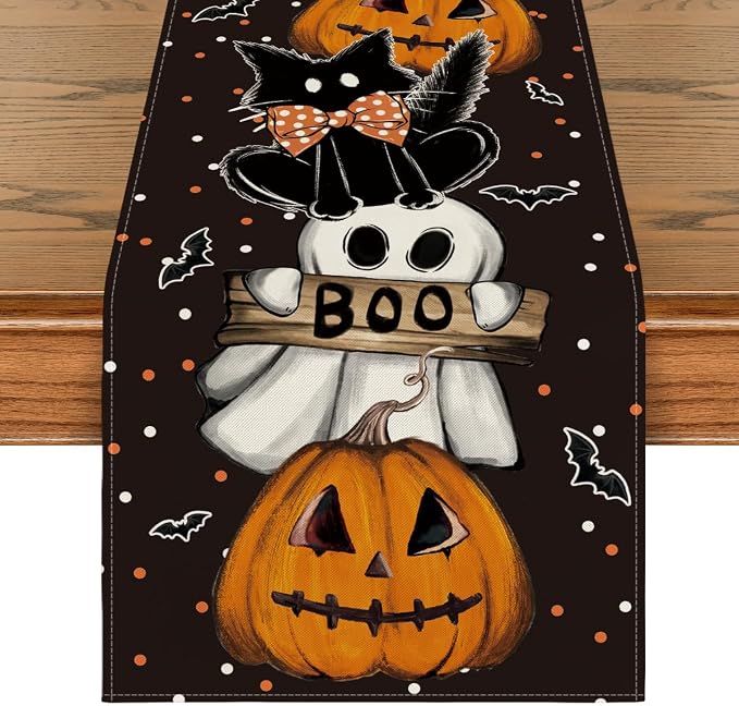 Artoid Mode 210 GSM Halloween Table Runner 13x120 Inch Home Party Decor | Polka by ArtoidMode