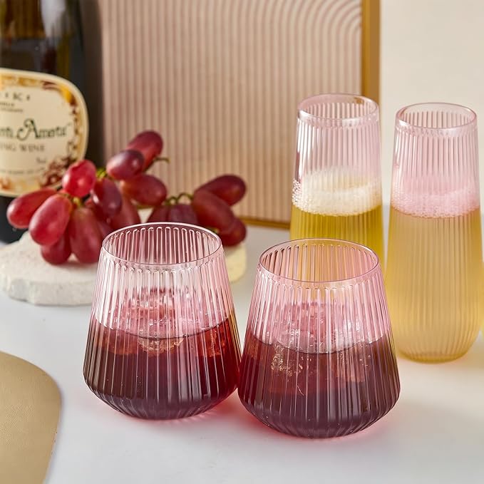 Lueumxc 56 Pack Plastic Wine Glasses Disposable Ribbed Champagne Flutes - Image 8