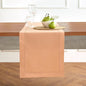 Solino Home Cotton Linen Dining Table Runner Peach Hemstitch, 14 x 120 in | by SolinoHome