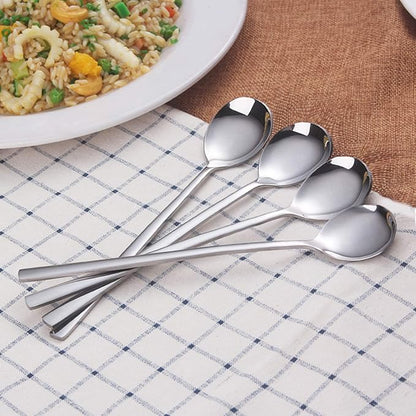 IQCWOOD Spoons, 8.5 Inch Stainless Steel Soup Spoons | Korean Soup Spoons - Image 2