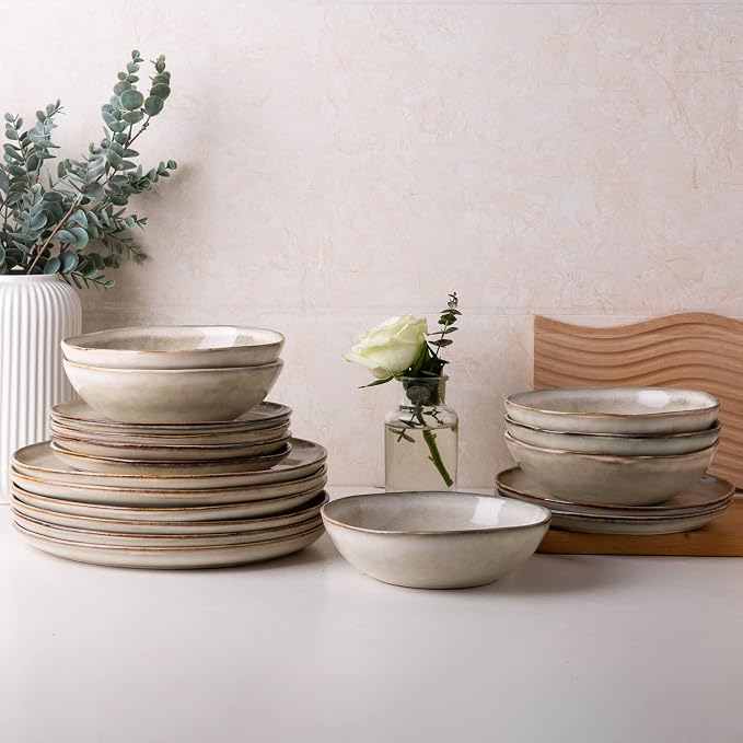 AmorArc Ceramic Dinner Plates Set of 6, 10.5 Inch Stoneware Plates Set | - Image 8