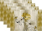 Floral Place mats Set of 4, 12x18 Inches Summer Yellow Daisy Flower Decorative Placemats Rectangle Floral Table Mats for Party Home Kitchen Dining Table Decoration