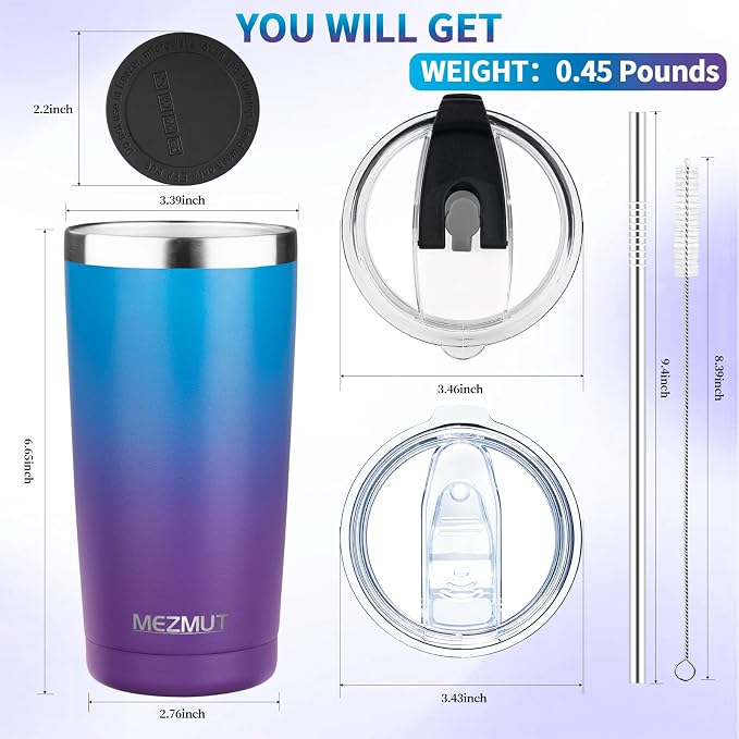 20oz Insulated Tumbler Cup Travel Coffee Mug - Image 3