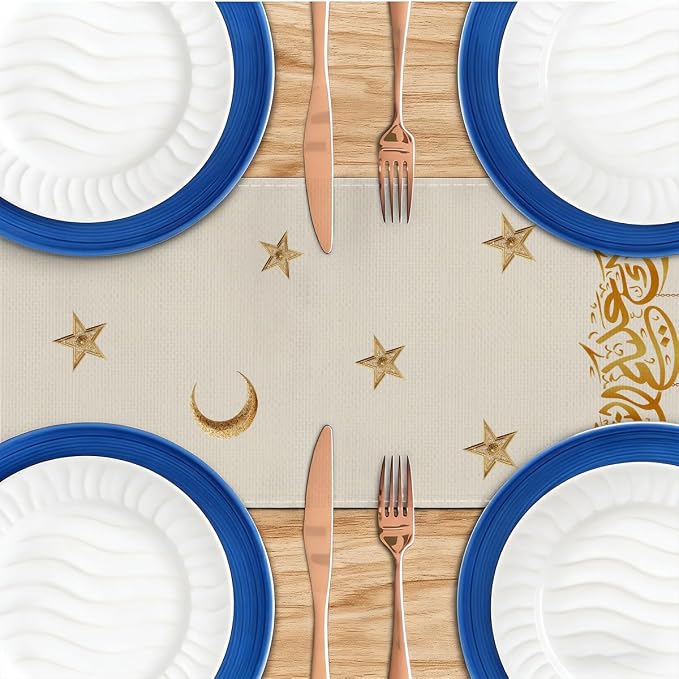 Eid Mubarak Ramadan Table Runner, Ramadan Mubarak Party - Image 4