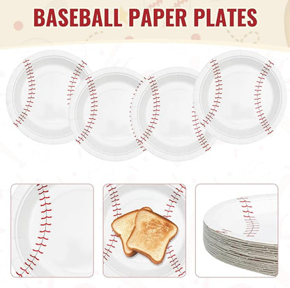 Baseball Paper Plates, 7 Inch, 40 Pack | Baseball Party Decorations Supplies - Image 6
