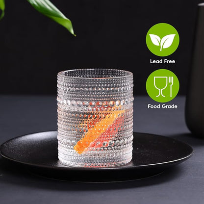 Moretoes Hobnail Drinking Glasses Set of 12, Vintage Water Glass Cups | 12 Oz - Image 3