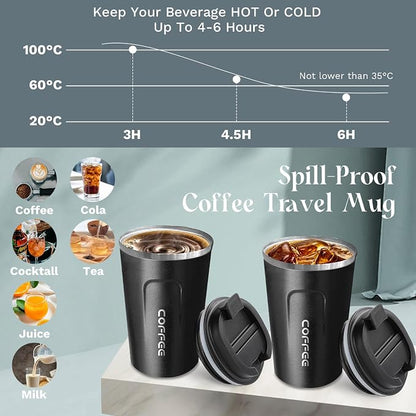 Insulated Travel Coffee Mug, Stainless Steel Coffee Cup - Image 2