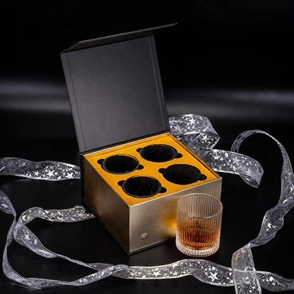 Vintage Whiskey Glasses Set of 4, 12 oz Crystal, Luxury Gift Box | Old fashioned - Image 8