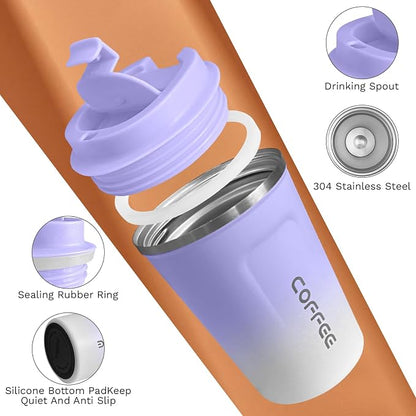 SPLMIFA Travel Coffee Mugs Leak-Proof, Reusable Coffee Cup - Image 3