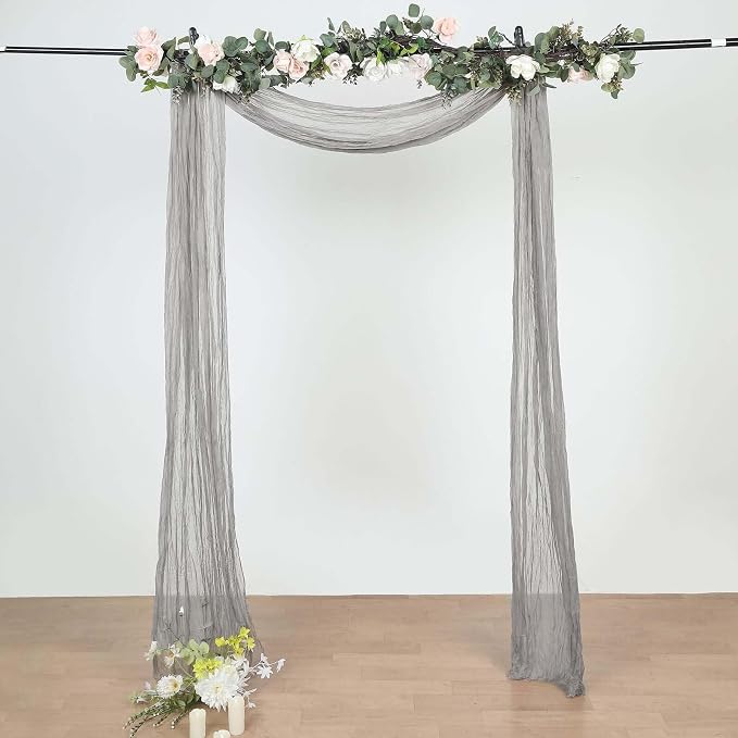 Efavormart 20ft Gray Gauze Cheesecloth Wedding Arch Drapery Fabric, Extra Long - Image 8