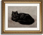 InSimSea Gold Picture Framed Wall Art, Living Room Vintage Black Cat Bathroom Wall Decor, Animal Canvas Print Art, Classical Home Farmhouse Decor, Antique Paintings with Frame 13x16inch