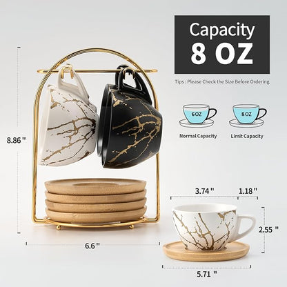 LUKA Ceramic Demitasse Espresso Cups Set - Image 3
