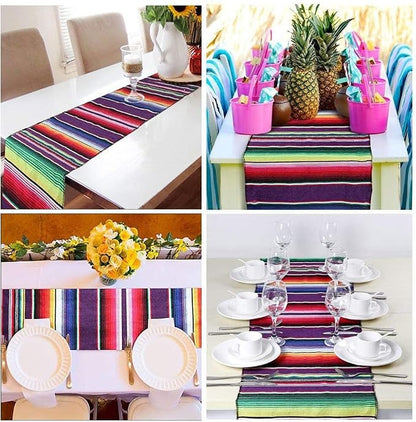 Fowecelt Mexican Serape Table Runner 14 x 84 Inch - Image 4