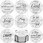 Billbotk Ceramic Coasters with Bible Verses, Coasters Set of 8 with Holder, Absorbent Drink Coasters for Home Decor and Christian Gifts, 4 Inches