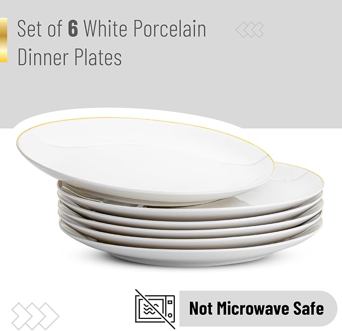 BTaT- White Porcelain Dinner Plates - Image 2