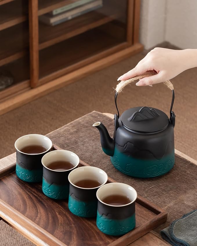 ZENS Ceramic Teapot with Infuser, 33.8oz Japanese Loose Leaf Tea Teapot | - Image 5