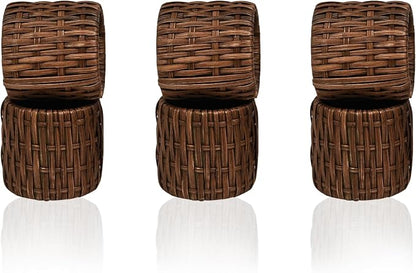 Woven Napkin Rings Set of 12, Handmade Cane Fall Napkin Rings Holders, Natural - Image 6