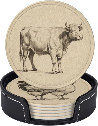 6 Pcs Farm Animals Drink Coasters - Image 4
