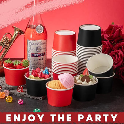 Jingmore Paper Ice Cream Cups 9oz Colored Disposable Dessert Bowls - Image 4