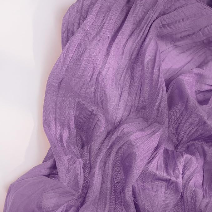 DeZerlor Purple Cheesecloth Table Runners 6 Pack Summer Boho Runners | - Image 3