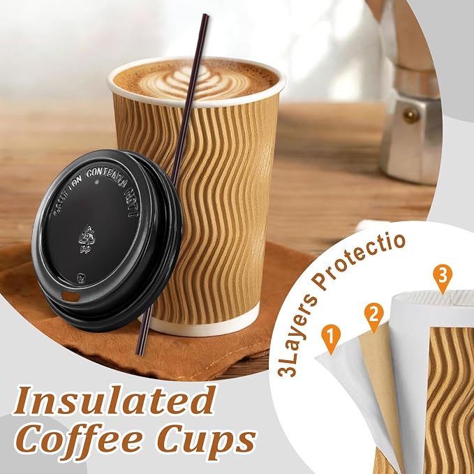 Lamosi 500 Pack 16 oz Disposable Coffee Cups - Image 3