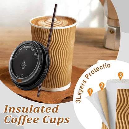 Lamosi 500 Pack 16 oz Disposable Coffee Cups - Image 3