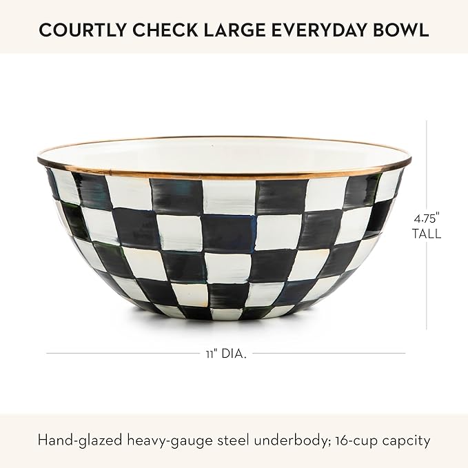 MACKENZIE-CHILDS Everyday Bowl, made from enameled steel, decorative serving - Image 4