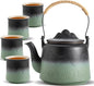 ZENS Japanese Teapot Set with 4 Cups, 33.8oz Loose Leaf Clay Teapot | Embossed by ZENSLIFESTYLE