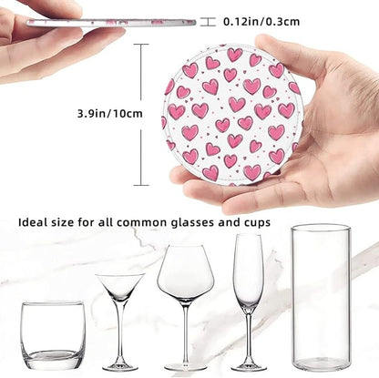 Valentines Day Pink Heart Coasters - Image 3