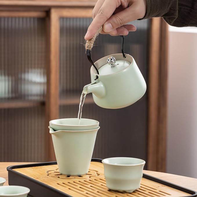 Travel tea set, Portable ceramic tea set, Chinese tea set, Tea sets - Image 4