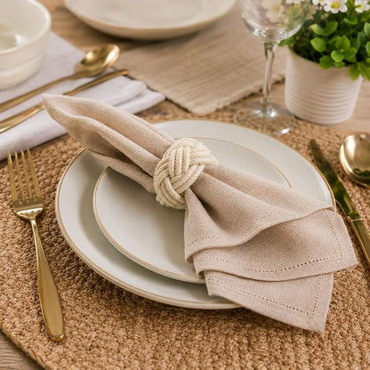 Artisan Handcrafted Cotton Napkin Rings Set of 50, Rustic Farmhouse Coastal - Image 6