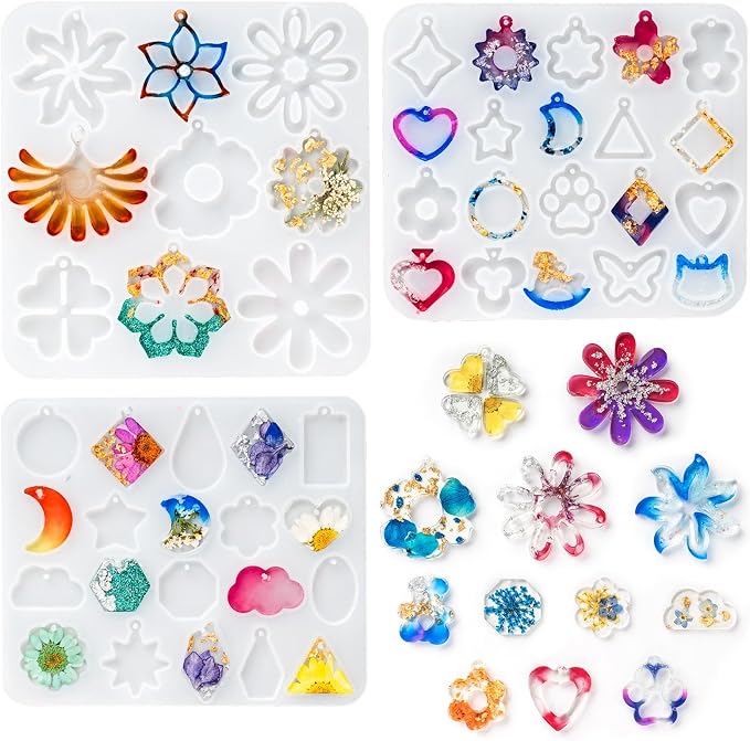 HeyClear Resin Earring Molds，Jewelry Silicone molds 3PCS by HeyClearResin