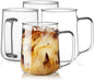 Glass Coffee Mugs, 16 oz Glass Coffee Cups Set of 4, Hot/Cold Beverages by Unknown
