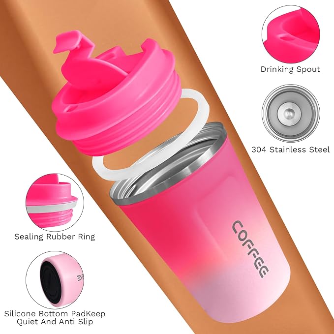 SPLMIFA Travel Coffee Mugs Leak-Proof, Reusable Coffee Cups - Image 3
