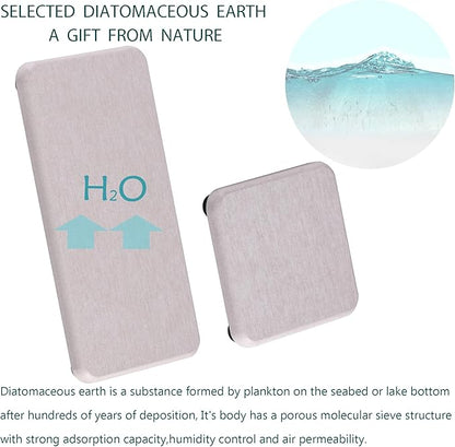 Water Absorbent Stone Tray for Sink, Quick-Drying Diatomite Soap Dish, Modern Home Kitchen & Bathroom, 2pcs 3.15 x 3.15in + 2pcs 6.3 x 3.15in, Light Grey