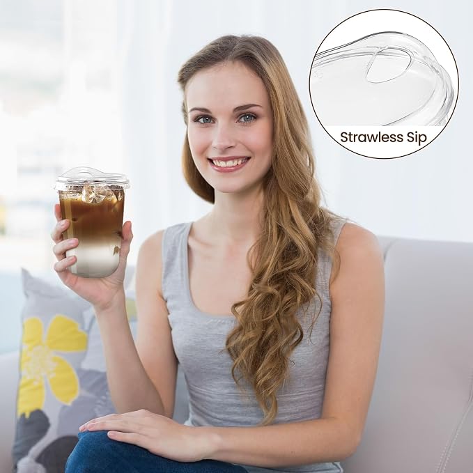 18 oz Round Bottom Clear Plastic Cups - Image 5